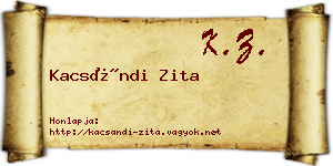 Kacsándi Zita névjegykártya