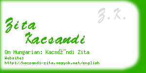 zita kacsandi business card